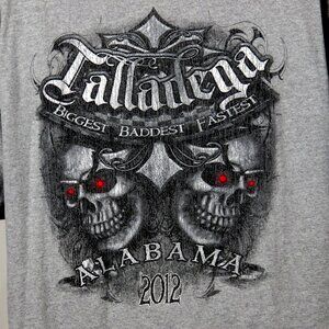 Gray Talladega Alabama 2012 Racing T-Shirt Biggest Baddest Fastest Sz Apprx 2XL
